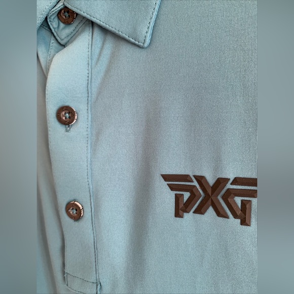 PXG Parsons Extreme Golf Polo Shirt Mens S Aqua Blue Short Sleeve Stretch Logo - Picture 5 of 11